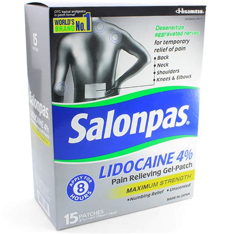 Salonpas Lidocaine 4% 15 Pack Pain Relieving Gel Patch 10 x 14cm – Skincare Australia