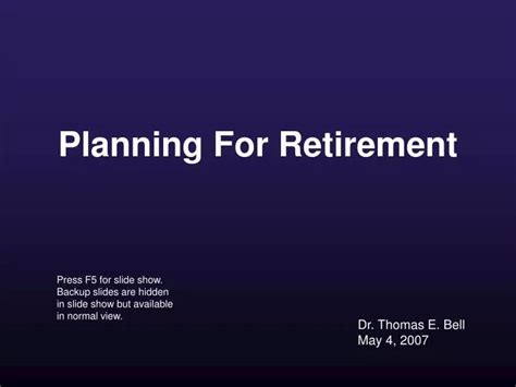 Ppt Planning For Retirement Powerpoint Presentation Free Download Id4743419