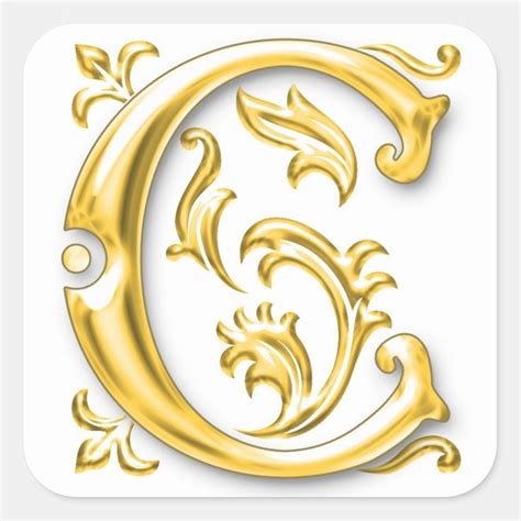 Initial C Capital Letter Sticker In Gold Zazzle Letter Stickers