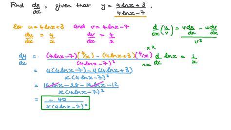 Question Video Differentiating A Combination Of Logarithmic Functions