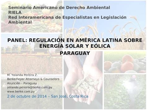 PPT PANEL REGULACIÓN EN AMÉRICA LATINA SOBRE ENERGÍA SOLAR Y EÓLICA PARAGUAY M Yolanda
