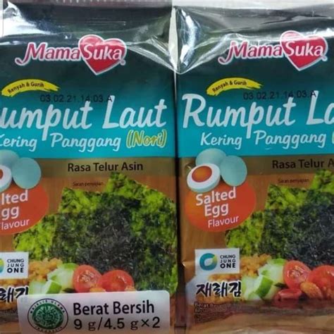 Jual Mamasuka Rumput Laut Panggang Nori Isi 2 Sachet Ori Pedas Bbq