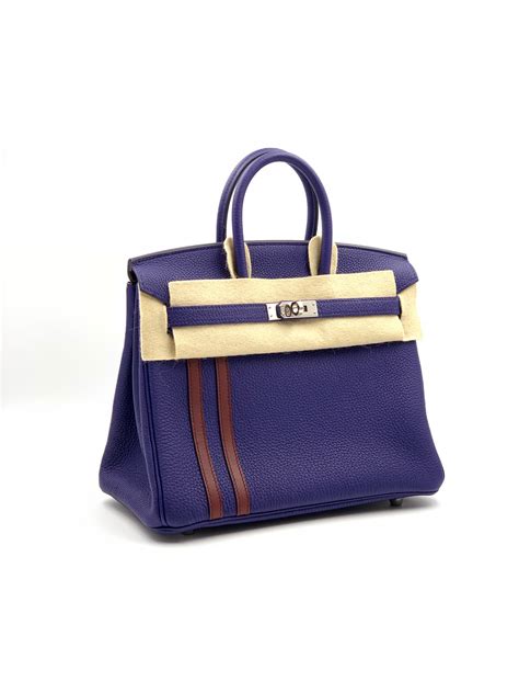 Hermes Birkin 25 Officier Bleu Encre Bordeaux Togo Swift Palladium