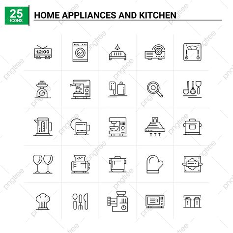 25 가전 제품 및 주방 아이콘 세트 주방 도구 삽화 믹서기 Png 일러스트 및 벡터 에 대한 무료 다운로드 Pngtree