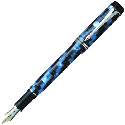 Перьевая ручка Parker Duofold Check Marine F107, Blue PT (Перо F) S0690900