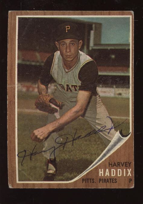 Topps Baseball Card Harvey Haddix Autographed Ebay