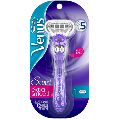 Gillette Venus Swirl Womens Purple Razor 5 Blade Handle With 1 Refill