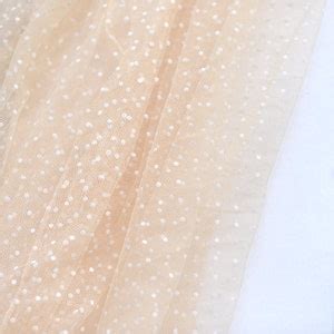 Nude Tulle Lace Fabric With Velvet Polka Dots Etsy