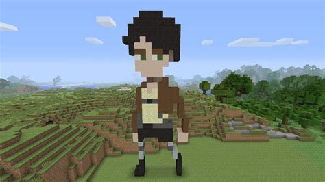 Minecraft Pixel Art Eren Jeager From Attack On Titan Youtube