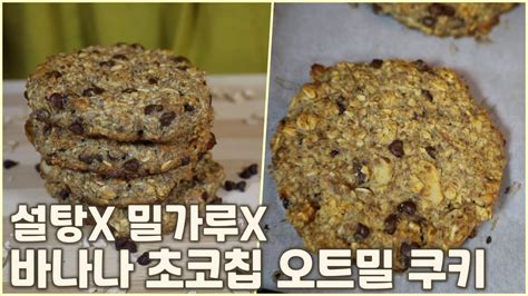 오트밀 쿠키 만들기 바나나 초코칩 오트밀 쿠키 Banana Chocolate Chip Oatmeal Cookies