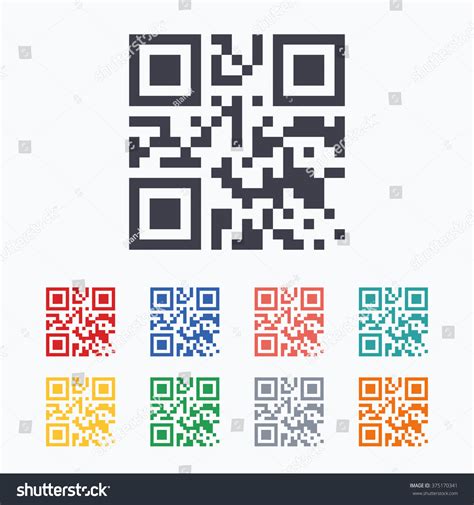 Qr Code Sign Icon Scan Code Stock Vector Royalty Free 375170341