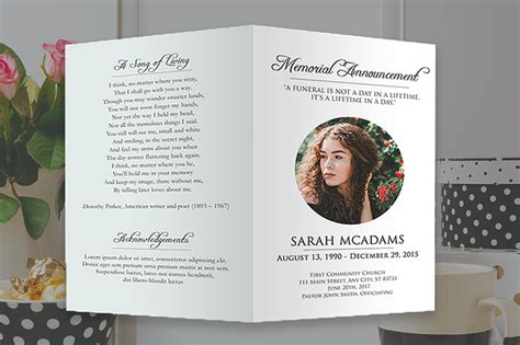 Free Funeral Program Template Photoshop Printable