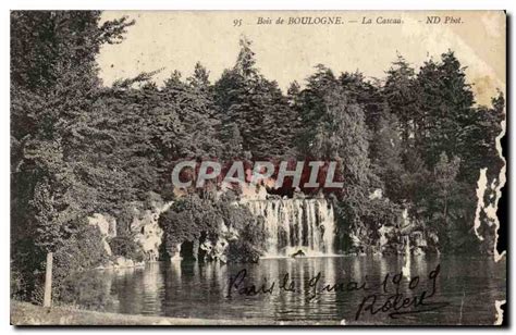 Carte Postale Ancienne Paris Bois De Boulogne La Cascade Manuscript