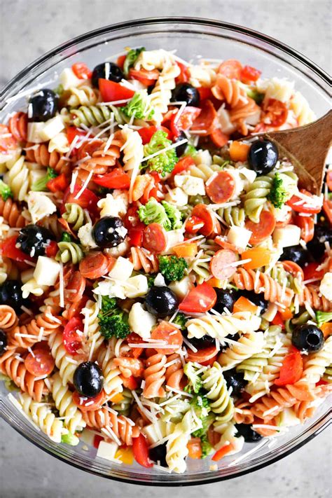 Simple Way To Pasta Salad Recipes Italian Dressing Pepperoni Cheese