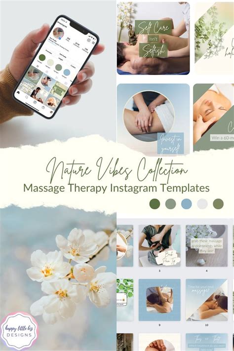 Massage Therapist Instagram Post Templates Editable In Canva Spring