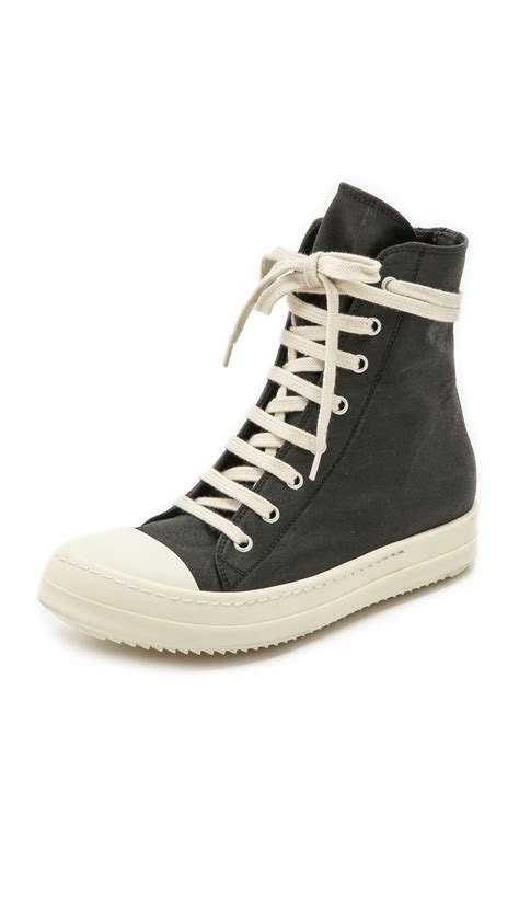 Lyst Drkshdw By Rick Owens Ramones High Top Sneakers Black In Black