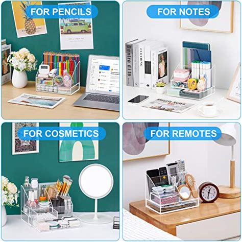 Marbrasse Upgraded Acrylic Desk Organizer Drawers Acrylic Pen