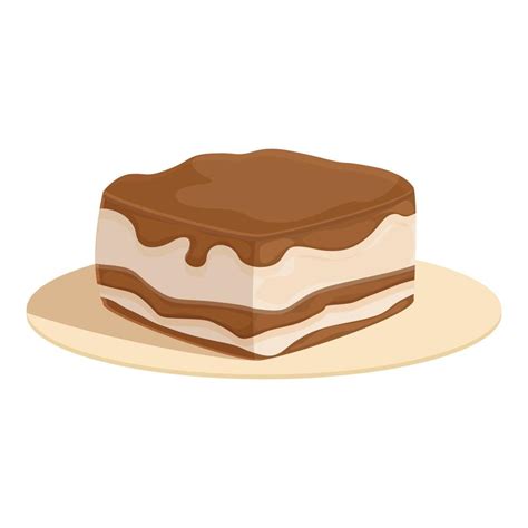 Brown Tiramisu Icon Cartoon Vector Cake Food Vector Art At