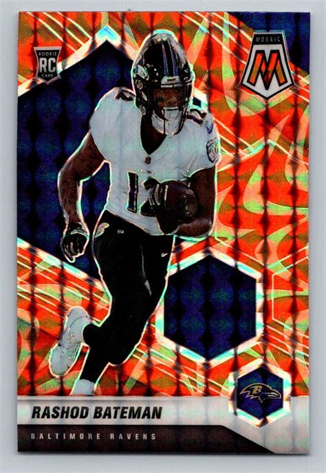 Panini Mosaic Orange Rashod Bateman Rookie Balitmore Ravens