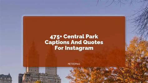 Updated City Captions Central Park Captions And Quotes For