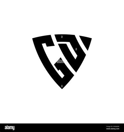 Letra Del Logotipo De Gd Monogram Con Diseño De Forma De Escudo Triangular Aislado Sobre Fondo