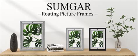 SUMGAR 8x10 Grey Photo Frame 10x8 Rotating Wooden Picture Frames With