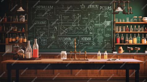 Premium Photo Chalkboard With Chemistry Class Background