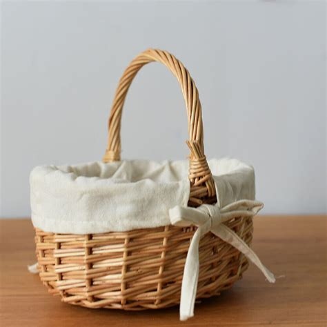 T Hand Woven Wicker Baskets With Handle Handmade Wicker Baskets For