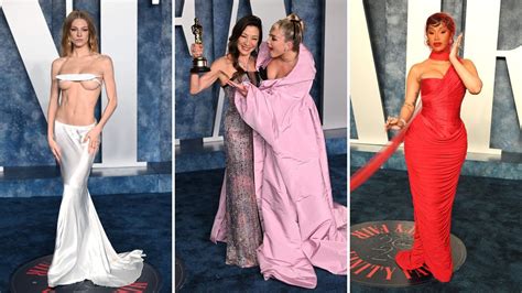 The Vanity Fair Oscars After Party Looks The Bold Be Feathered And