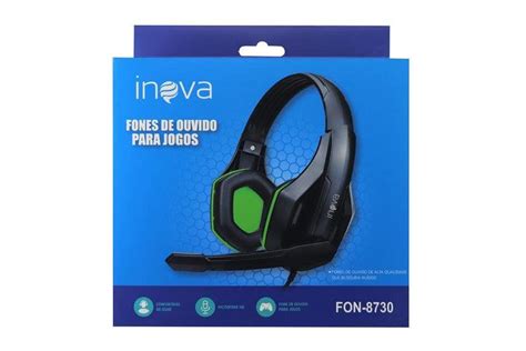 Fone De Ouvido Gamer Inova Fon Est Reo Headset Fio