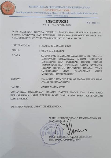 Instruksi Kepada Mahasiswa Penerima Beasiswa Bidik Misi Dan PPA