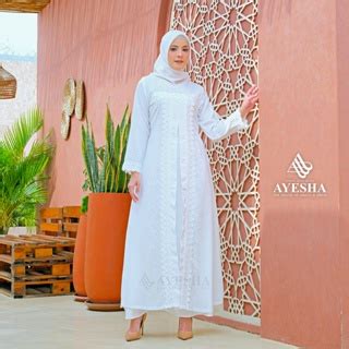 Jual AYESHA Gamis Putih Wanita Abaya Putih Turkey Arab Turki Dress