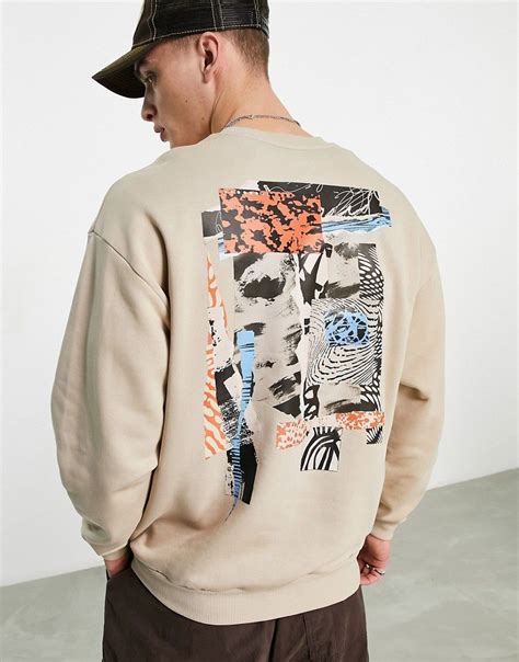 Asos Design Sweat Oversize Avec Imprim Photographique Artistique Au