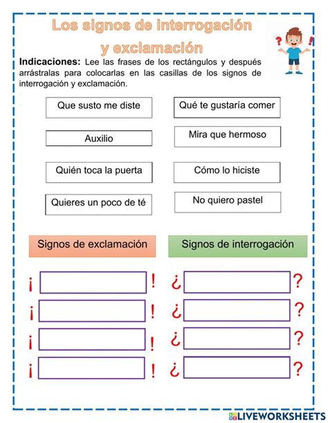 Interrogativas Y Exclamativas Interactive Worksheet Artofit