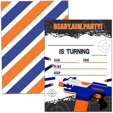 Nerf War Invitations