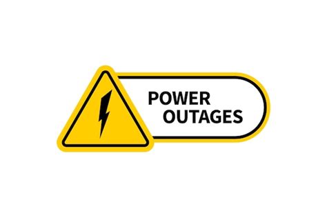 Premium Vector Power Outage Sign Warning Sign With Lightning Isolated