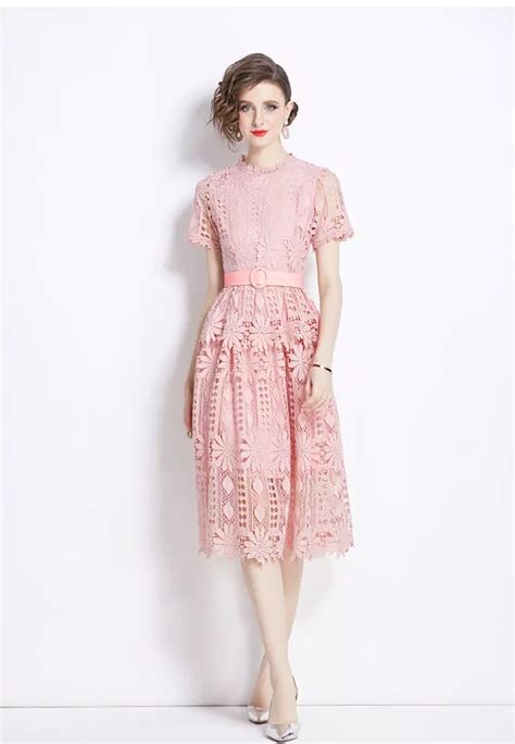 Sunnydaysweety New Style Temperament Lace Retro Dress K Pi