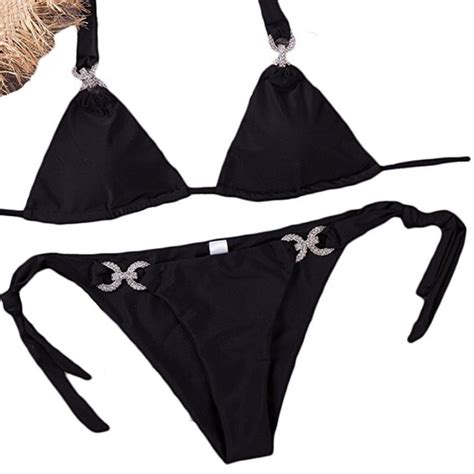 Swim Nwt Black Bikini Two Piece Set Poshmark