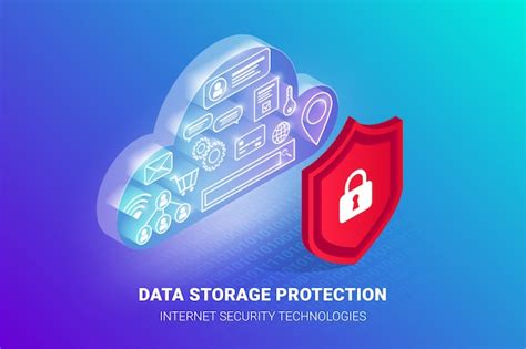 Premium Vector Isometric Data Storage Protection Banner Icons In