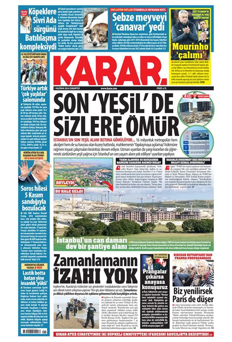 Karar Gazetesi Haziran Cumartesi G N Man Eti