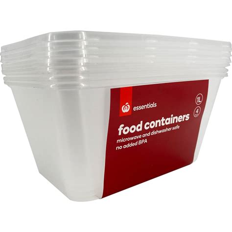 Essentials Plasticware Food Storage 1l 4 Pack Woolworths