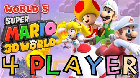 Super Mario 3d World World 5 100 Walkthrough 4 Player Youtube