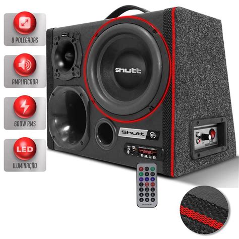 Caixa De Som Trio Amplificada 600w Subwoofer 8 Pol Shutt Bluetooth Usb