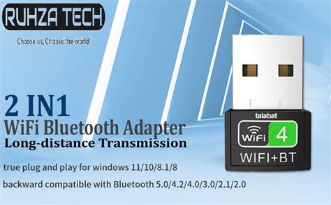 Ruhza Usb Bluetooth Wifi Adapter Mbps Dual Band Wireless