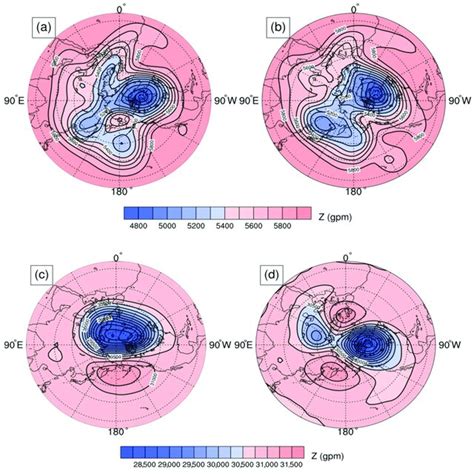 A B Synoptic Charts Of Geopotential Height Unit Gpm At Hpa