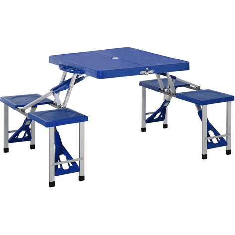 Table De Camping Pique Nique Pliante Portable En Plastique Avec 4