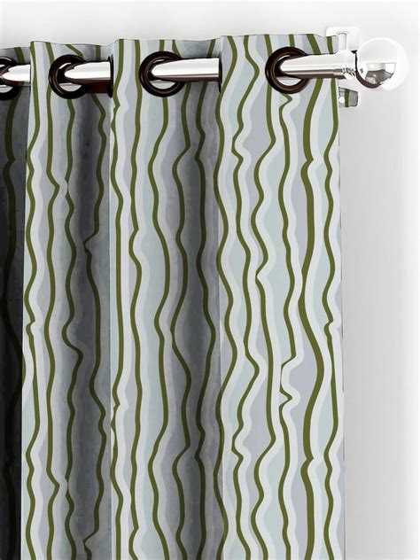 Aqua Green Curtains Houzzcode Vertical Wavy Lines Printed Curtain For