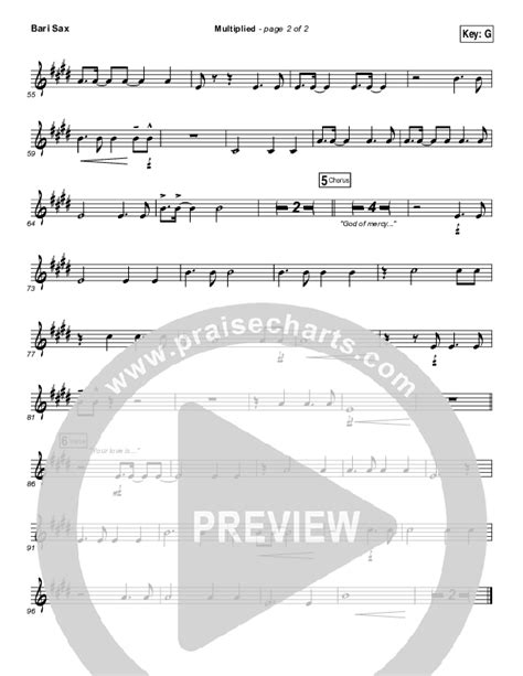 Multiplied Bari Sax Sheet Music Pdf Needtobreathe Praisecharts