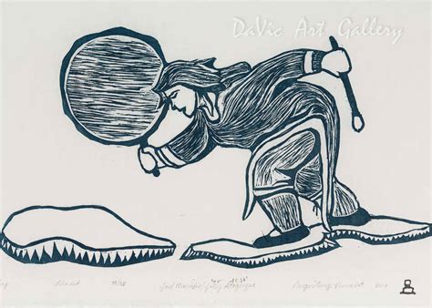 Drum Dancing By Joelie Maniapik Inuit Art Native Canadian Arts