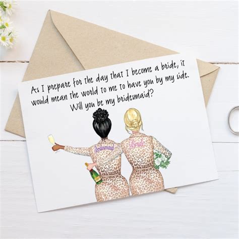 Bridesmaid Proposal Card Maid Of Honor Proposal Card Bridal Etsy Uk